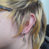 Earrings - Razor Blade Huggies - Gold/Sil/Black