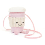 Jellycat Plush Shoulder Bag - Coffee to Go Pink ☕