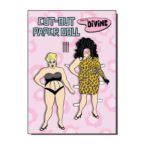 divine drag queen paper dolls greetings card