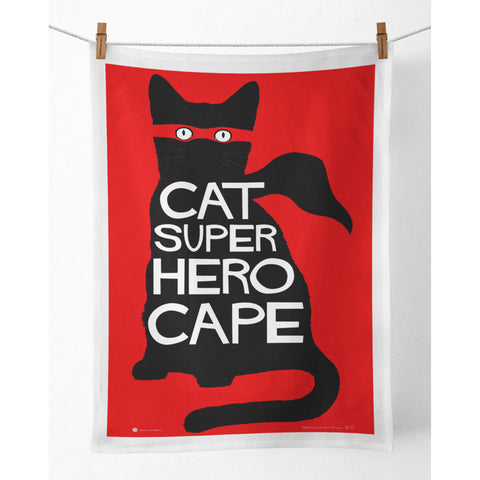 Tea Towel - Cat Super Hero