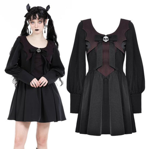 Gothic skull bat dress alternative fashion dark in love