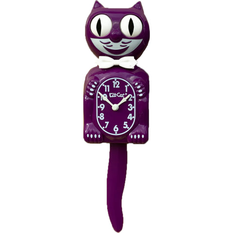 Cat Clock - Purple Bowtie