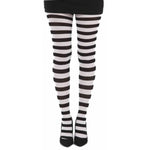 Hand Printed Tights - Black & White Striped