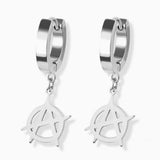 Earrings - Huggies - Anarchy - Black/Silver