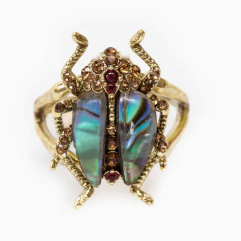 antique gold beetle ring