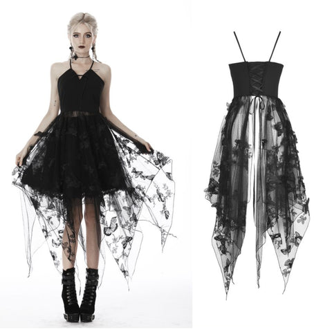 goth black butterfly dress fairy princess