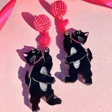 statement earrings cat
