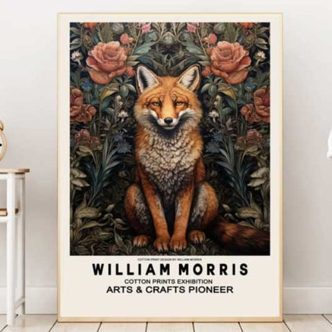 william morris moon fox print