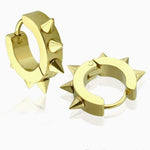 Earrings - Spike Huggies - Black/Sil/Gold