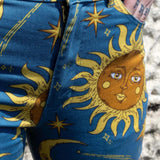 celestial flared trousers sun print