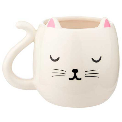 white cat mug